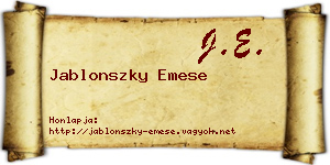 Jablonszky Emese névjegykártya
